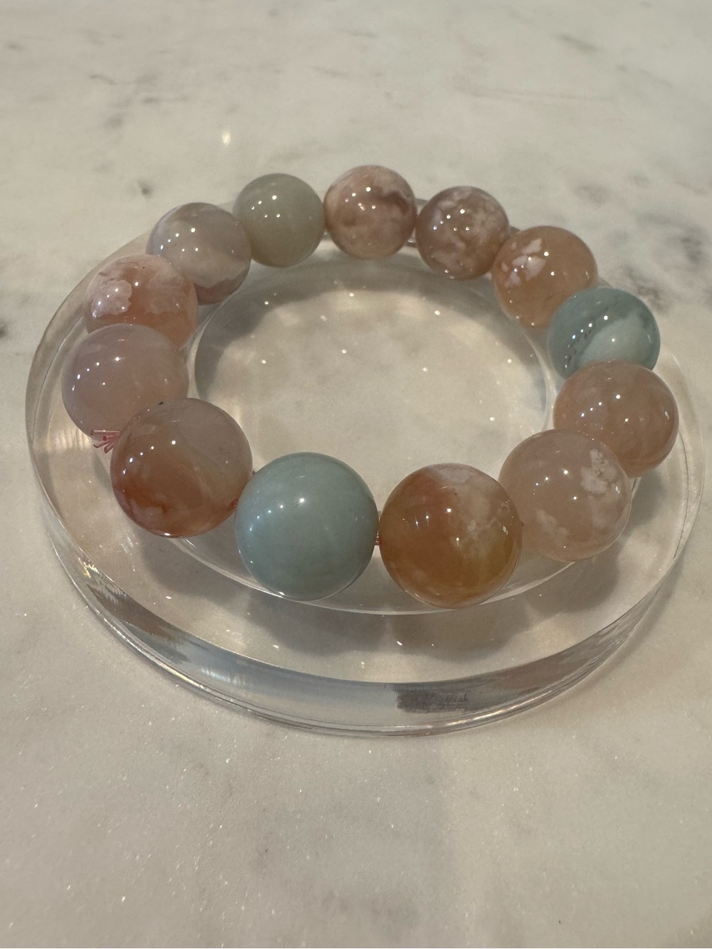 Sakura Agate Stretchy Beaded Bracelet